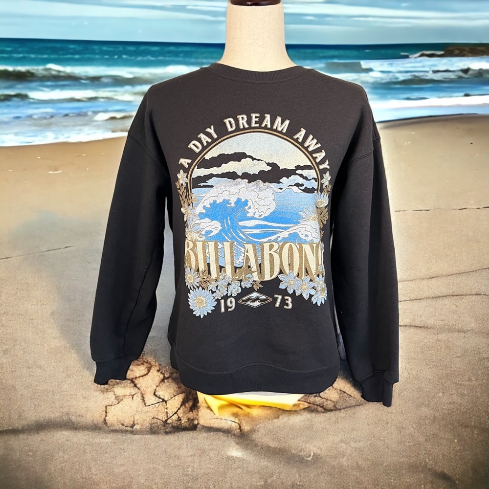 Billabong dark gray surf theme sweatshirt medium